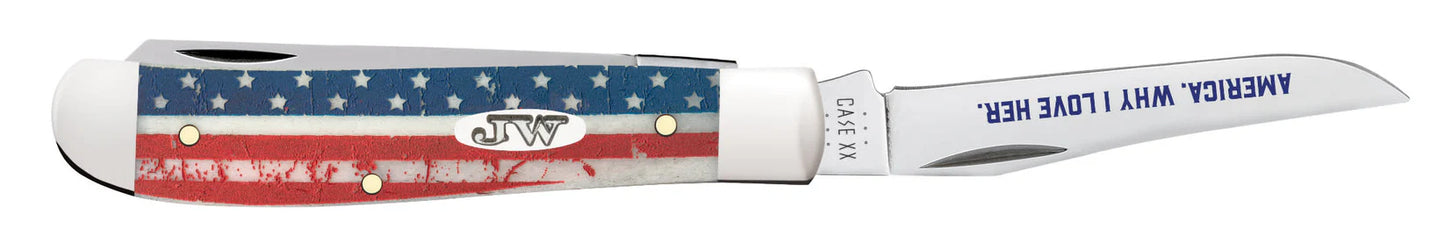 Case John Wayne Embellished Smooth Natural Bone Mini Trapper