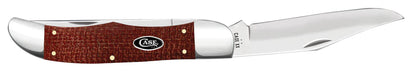 Case Smooth Dark Red Burlap Micarta® CS Folding Hunter with Sheath