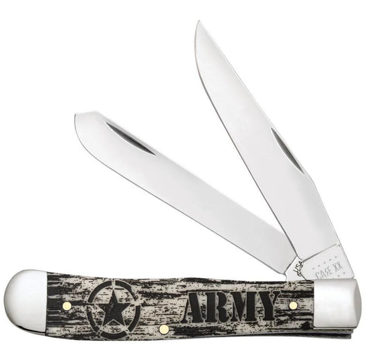 Case U.S. Army Embellished Smooth Natural Bone Trapper