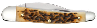 Case Peach Seed Jig Amber Bone CS Seahorse Whittler