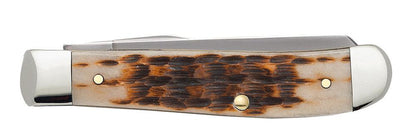 Case Knives Peach Seed Jig Amber Bone Mini Trapper