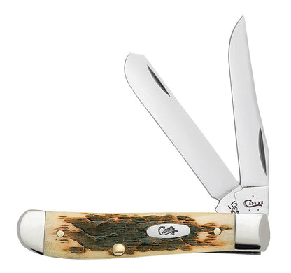 Case Knives Peach Seed Jig Amber Bone Mini Trapper