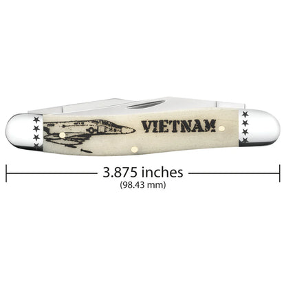 Case War Series Vietnam War Smooth Natural Bone Muskrat 58492 Pocket Knife