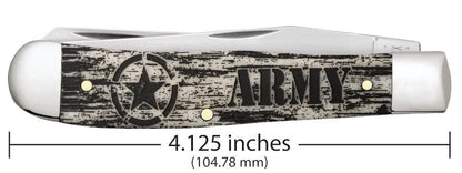 Case U.S. Army Embellished Smooth Natural Bone Trapper