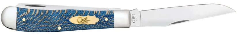 Case Smooth Blue Sycamore Wood Trapper 63730 Pocket Knife