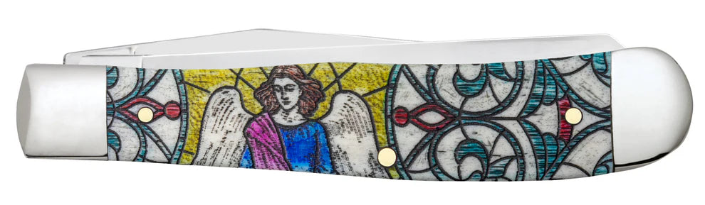 Case Stained Glass Angel Natural Bone Color Wash Trapper