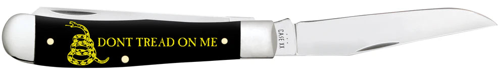 Case Don't Tread on Me® Embellished Smooth Black Synthetic Trapper