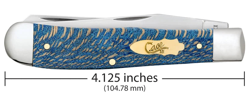 Case Smooth Blue Sycamore Wood Trapper 63730 Pocket Knife