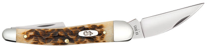 Case Peach Seed Jig Amber Bone CS Seahorse Whittler