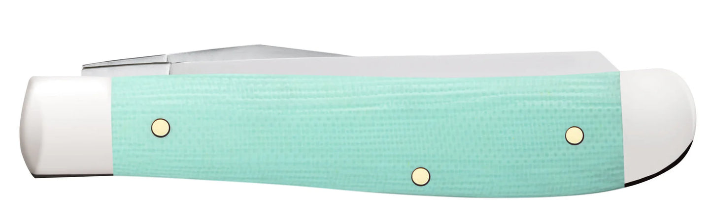 Case Knives Smooth Seafoam Green G-10 Mini Trapper