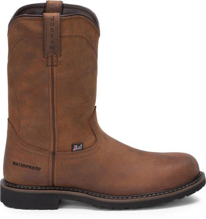 Justin Men's Drywall Whiskey Brown Cowhide Leather Work Boots