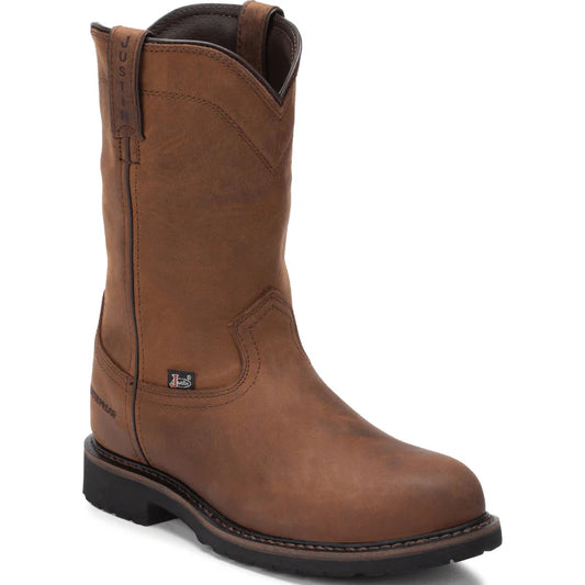 Justin Men's Drywall Whiskey Brown Cowhide Leather Work Boots