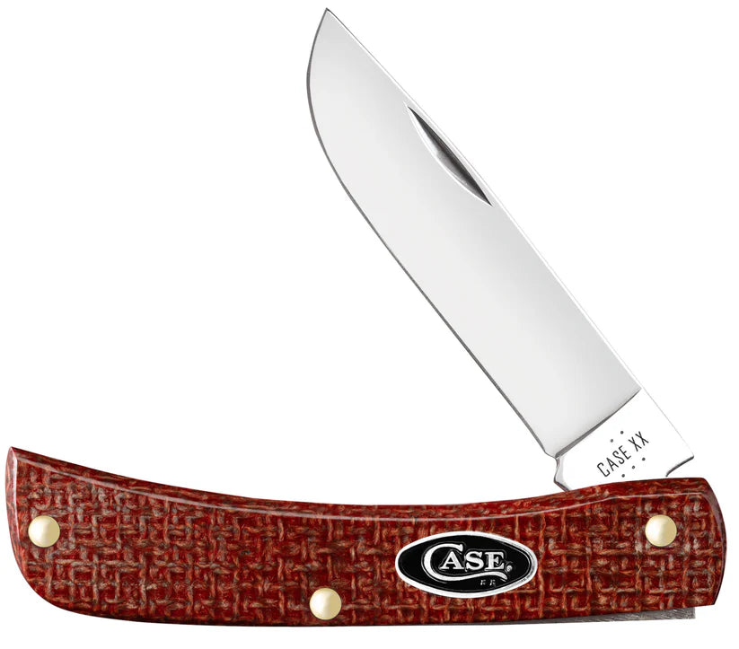 Case Smooth Dark Red Burlap Micarta® CS Sod Buster® Jr