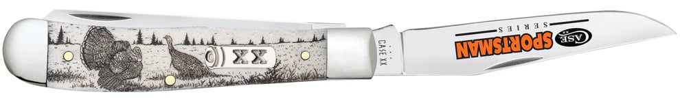 Case Sportsman Series Turkey Embellished Smooth Natural Bone Trapper