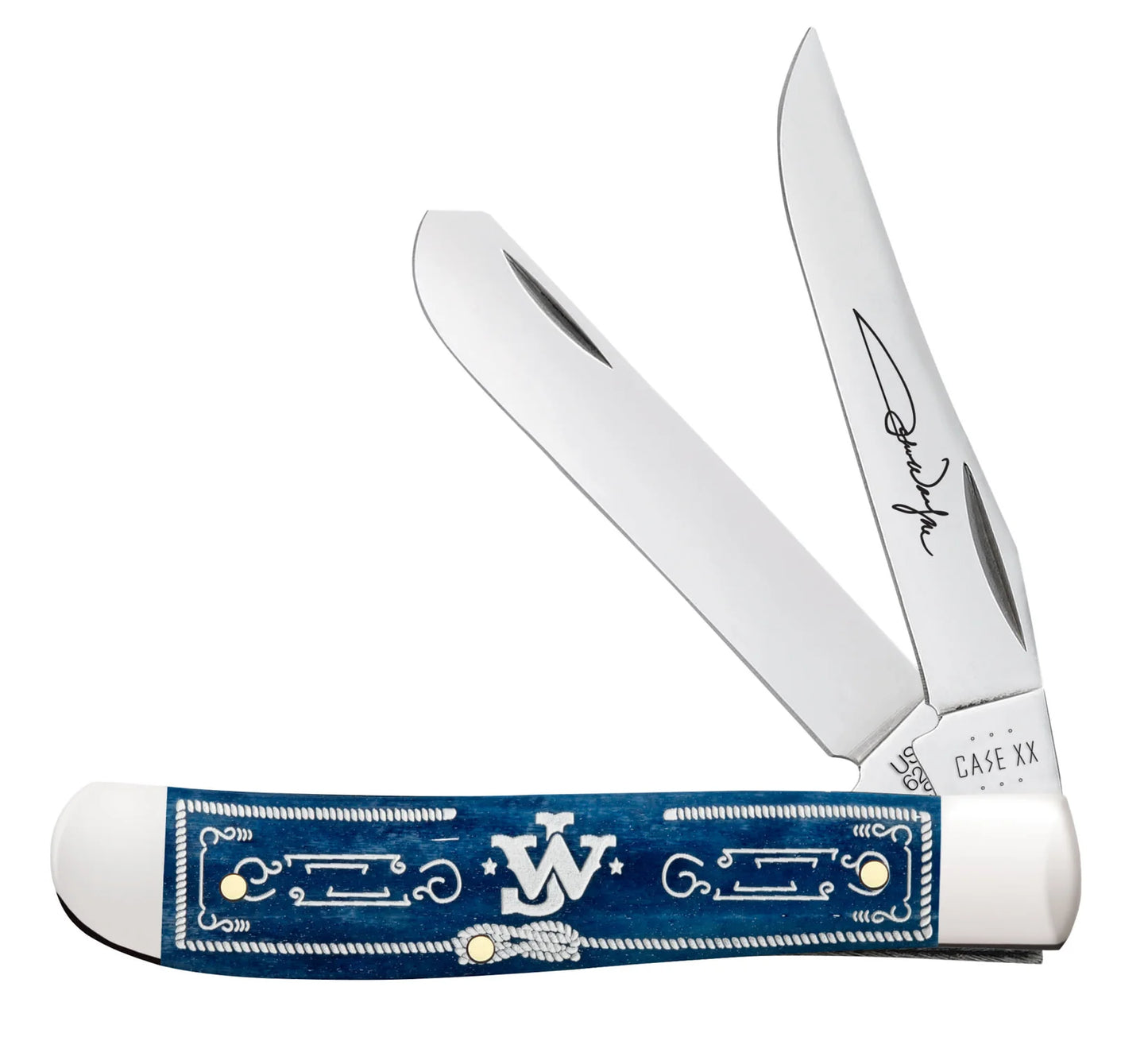 Case John Wayne Embellished Smooth Navy Blue Bone Mini Trapper