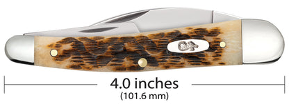 Case Peach Seed Jig Amber Bone CS Seahorse Whittler