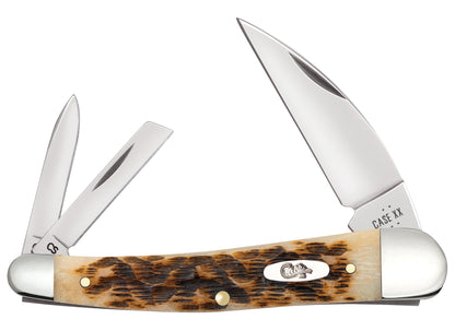 Case Peach Seed Jig Amber Bone CS Seahorse Whittler