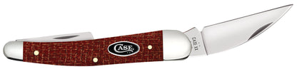 Case Smooth Dark Red Burlap Micarta® CS Seahorse Whittler