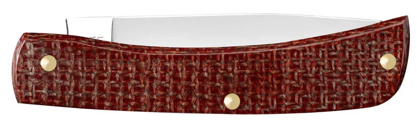 Case Smooth Dark Red Burlap Micarta® CS Sod Buster® Jr