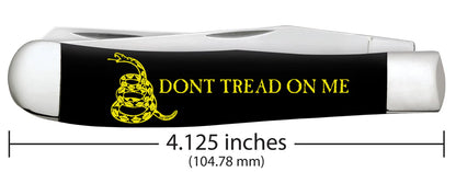 Case Don't Tread on Me® Embellished Smooth Black Synthetic Trapper