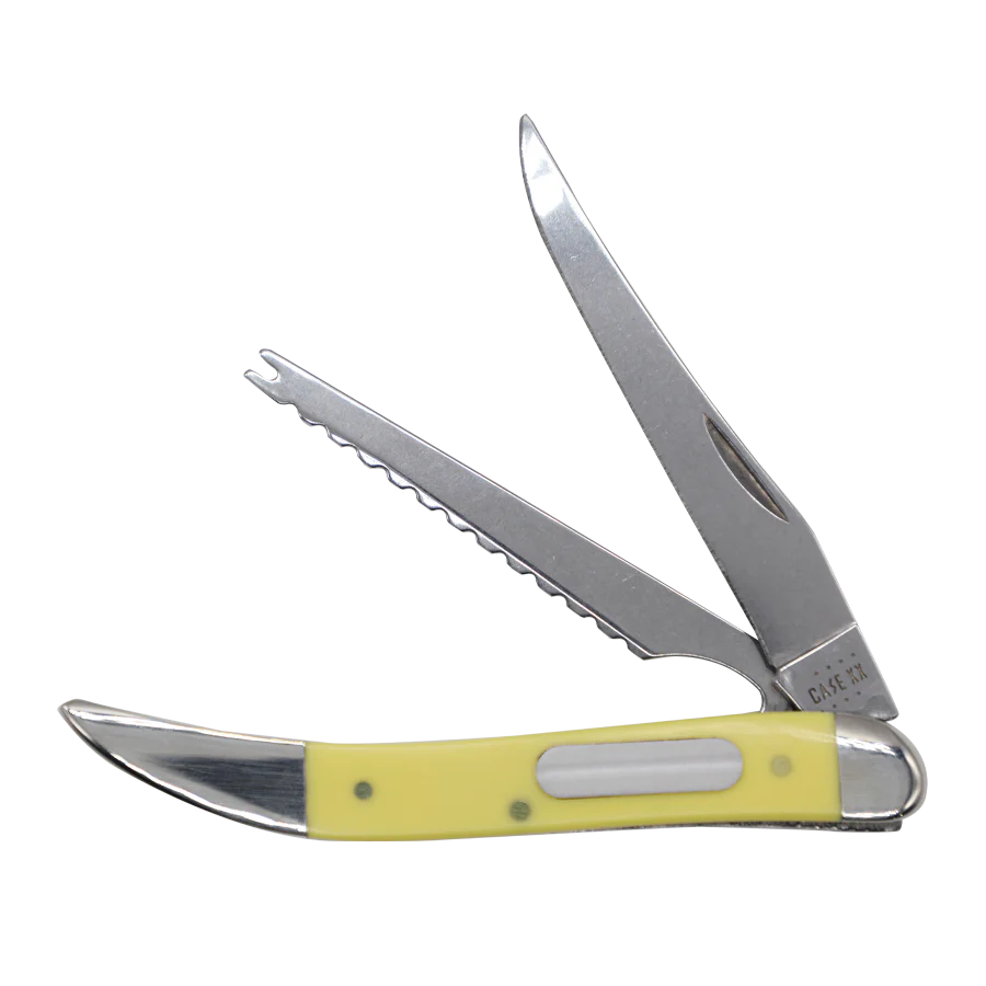 Case High-visibility Yellow Delrin Fishing Stainless Pocket Knife 00120