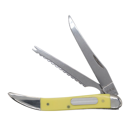 Case High-visibility Yellow Delrin Fishing Stainless Pocket Knife 00120