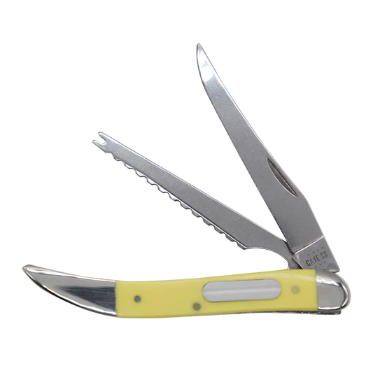 Case High-visibility Yellow Delrin Fishing Stainless Pocket Knife 00120