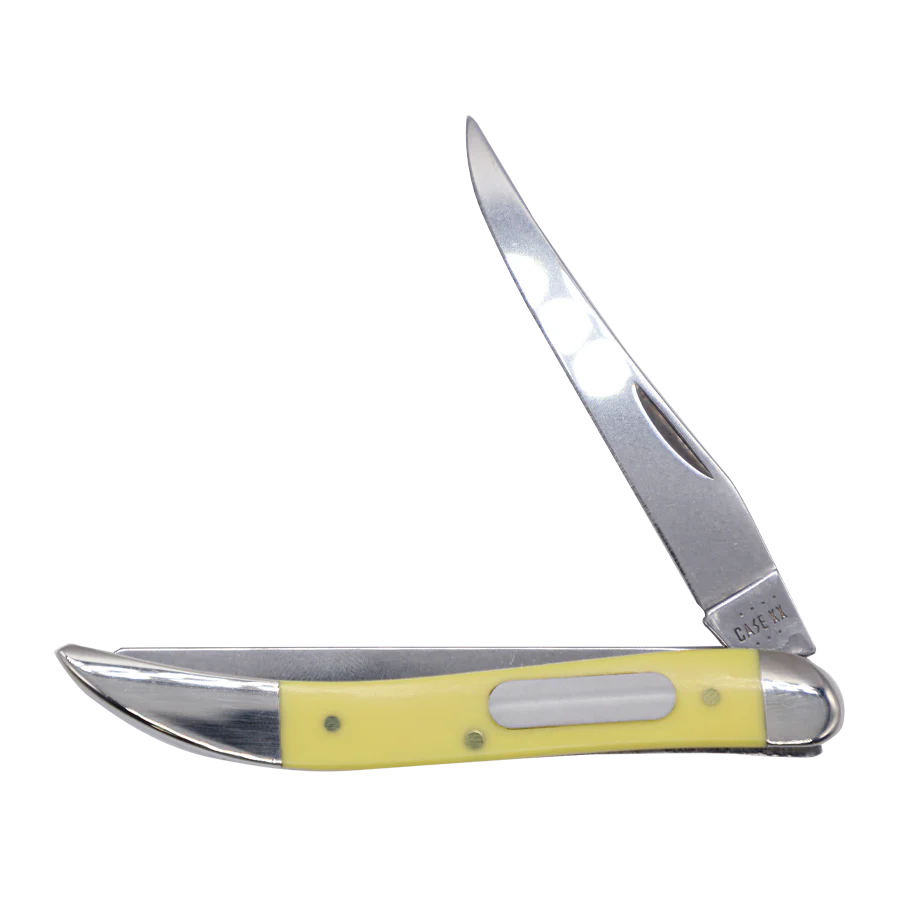 Case High-visibility Yellow Delrin Fishing Stainless Pocket Knife 00120