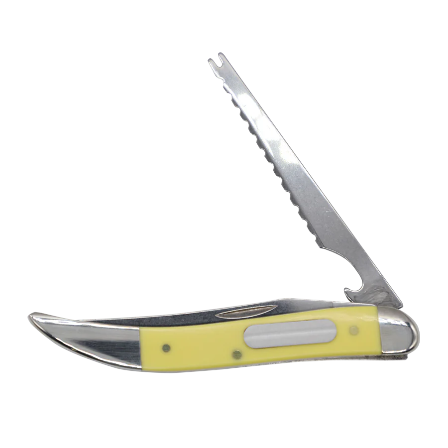 Case High-visibility Yellow Delrin Fishing Stainless Pocket Knife 00120