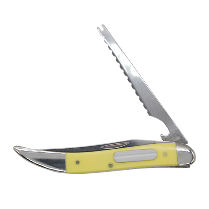Case High-visibility Yellow Delrin Fishing Stainless Pocket Knife 00120
