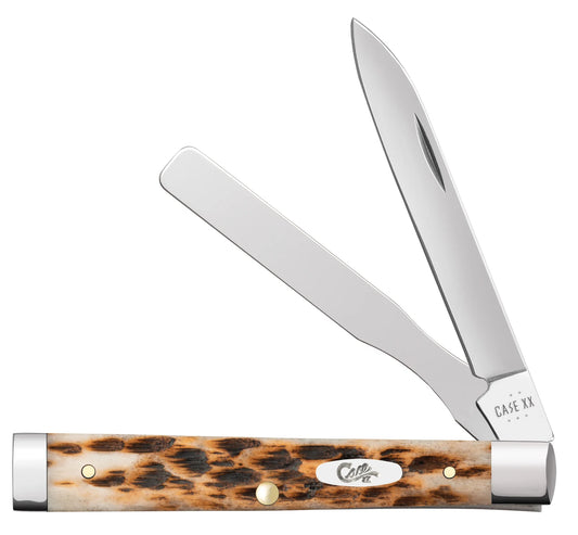 Case Knives Peach Seed Jig Amber Bone SS Baby Doc