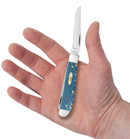 Case Knives Smooth Blue Sycamore Wood Mini Trapper