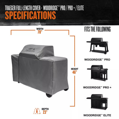 Traeger Woodridge™ Pro/Elite/Pro Plus Full-Length Grill Cover BAC775