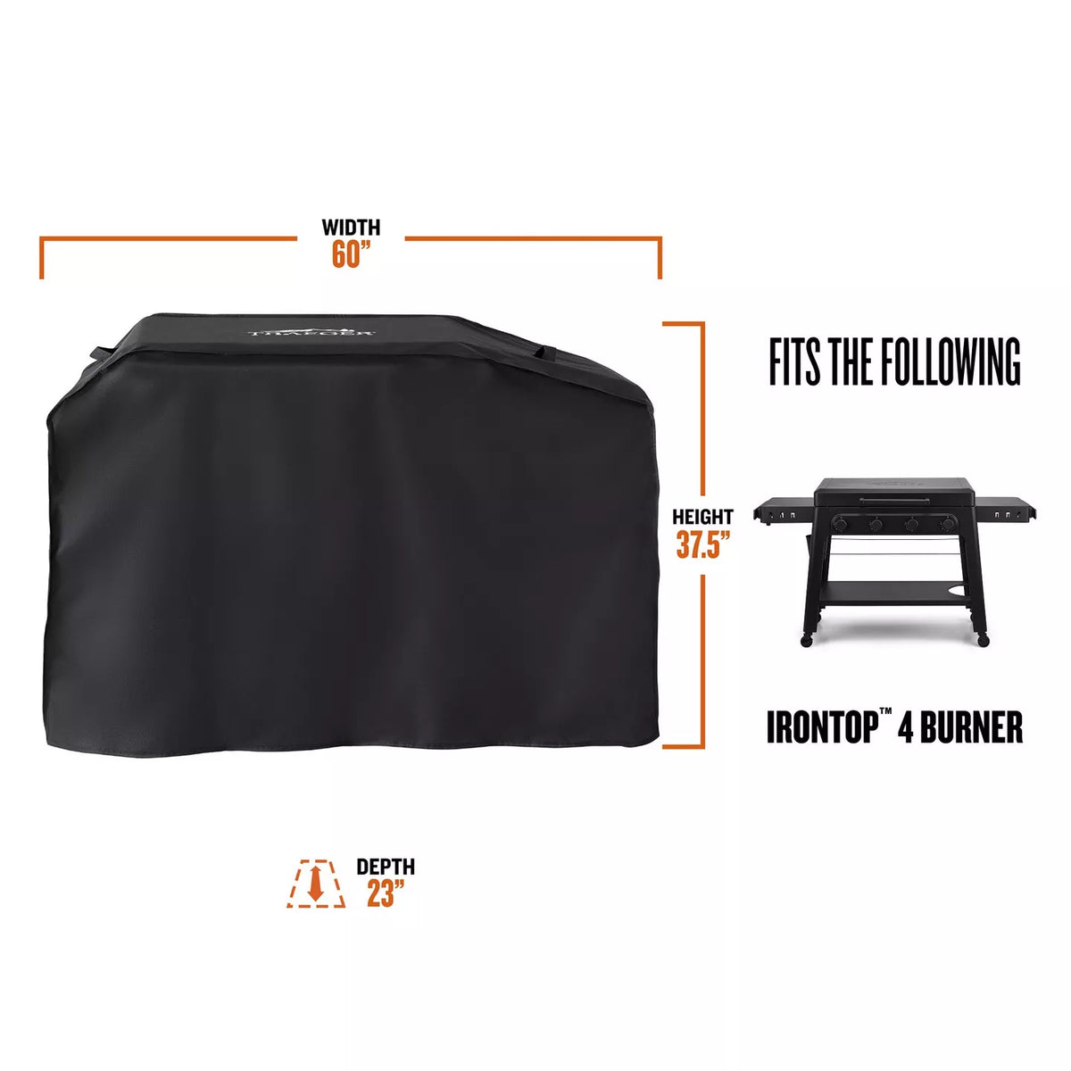 Traeger Irontop 4-Burner Full-Length Grill Cover BAC878P