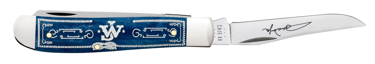 Case John Wayne Embellished Smooth Navy Blue Bone Mini Trapper