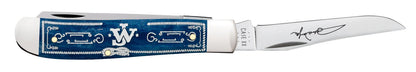 Case John Wayne Embellished Smooth Navy Blue Bone Mini Trapper