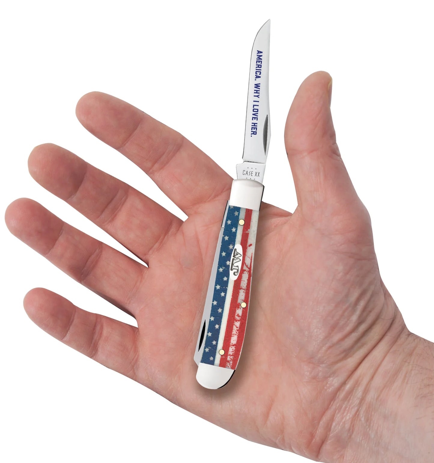 Case John Wayne Embellished Smooth Natural Bone Mini Trapper