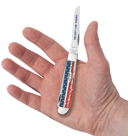 Case John Wayne Embellished Smooth Natural Bone Mini Trapper