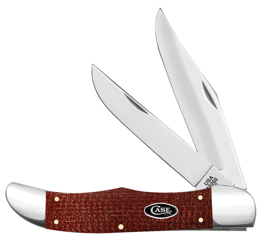 Case Smooth Dark Red Burlap Micarta® CS Seahorse Whittler