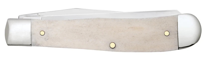 Case Sportsman Series Bear Embellished Smooth Natural Bone Trapper 81223 Pocket Knife