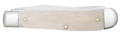 Case Sportsman Series Bear Embellished Smooth Natural Bone Trapper 81223 Pocket Knife