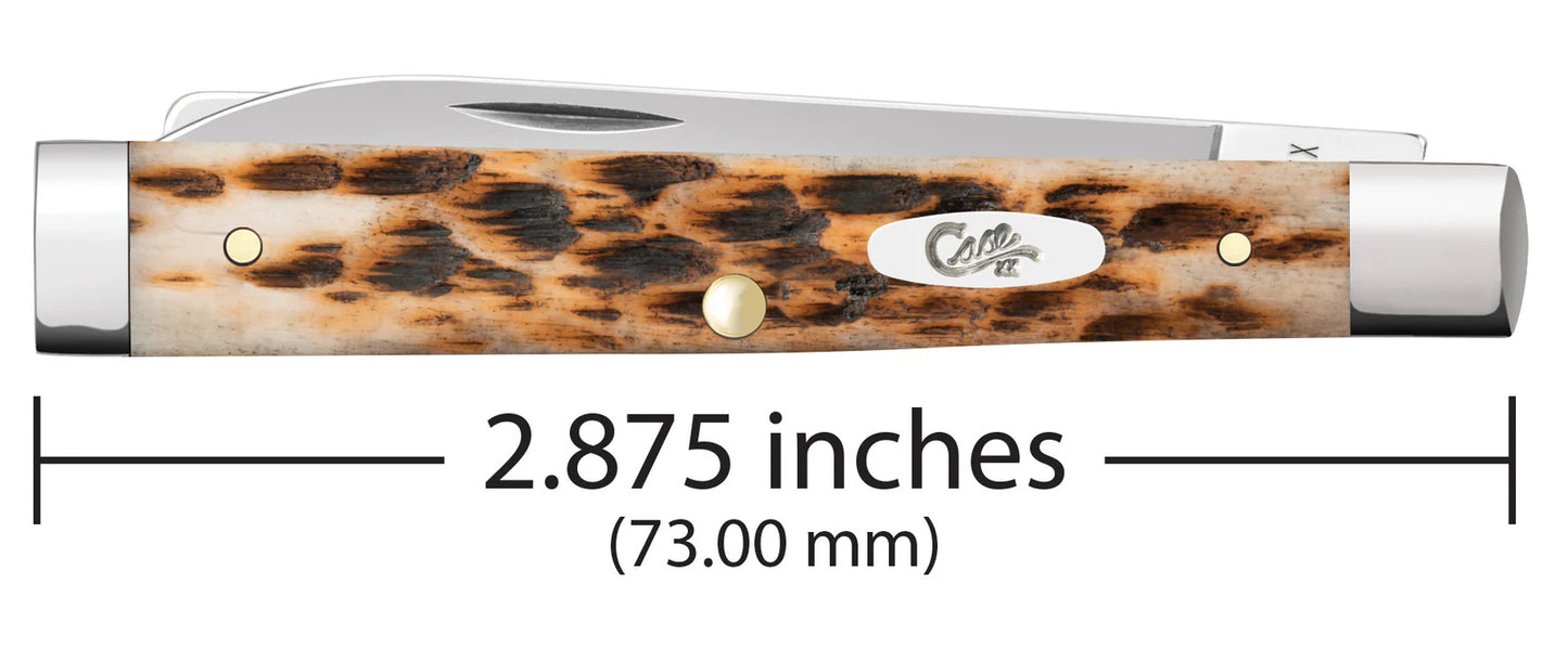 Case Knives Peach Seed Jig Amber Bone SS Baby Doc