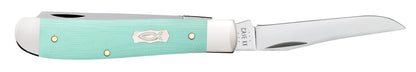 Case Knives Smooth Seafoam Green G-10 Mini Trapper