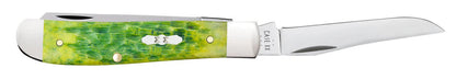Case Knives Mini Trapper Green Apple Bone Peach Seed Jig