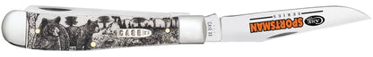 Case Sportsman Series Bear Embellished Smooth Natural Bone Trapper 81223 Pocket Knife