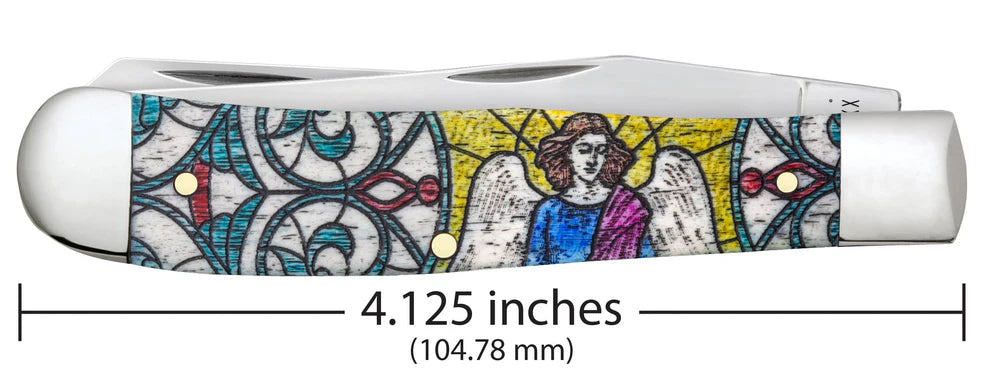 Case Stained Glass Angel Natural Bone Color Wash Trapper