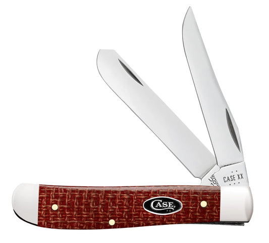Case Knives Smooth Dark Red Burlap Micarta® CS Mini Trapper