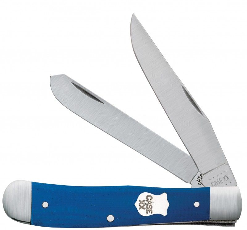 Case Blue G-10 Trapper Satin Bolster Stainless Pocket Knife 16740