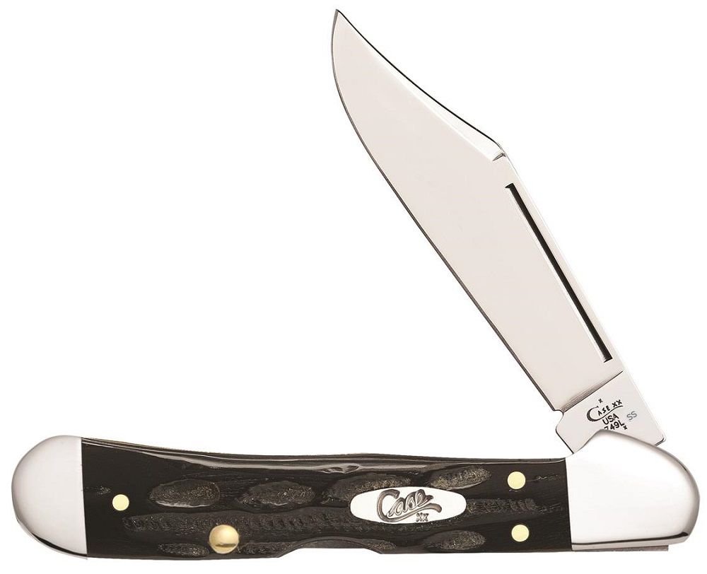 Case Jigged Buffalo Horn Mini Copperlock Stainless Pocket Knife