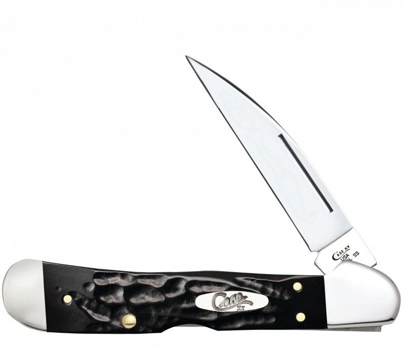 Case Rough Black Delrin Synthetic Copperlock Stainless Pocket Knife 18233